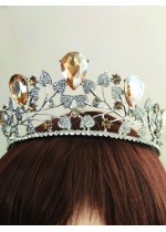 Официална корона с белгийски кристали в прасковено Golden Shadow Queen